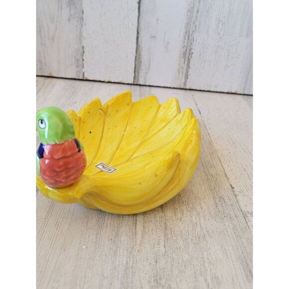 Fitz Floyd parrot banana AS IS dish candy serving decor - Picture 3 of 13
